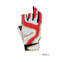 ≪'25年5月新商品！≫ がまかつ ストレッチフィッシンググローブ(3本切) GM-7306 ホワイト Mサイズ [5月発売予定/ご予約受付中]