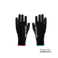 ≪'25年5月新商品！≫ がまかつ UVカットグローブ GM-7304 ブラック×マリン(マリンボックス) Mサイズ [5月発売予定/ご予約受付中]