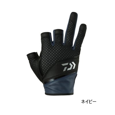 画像1: ≪'25年4月新商品！≫ ダイワ フェイクレザーグローブ 3本カット DG-2225 ネイビー Mサイズ
