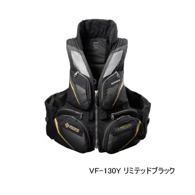 画像1: ≪'25年9月新商品！≫ シマノ フローティングベスト リミテッド プロ 枕付 VF-130Y リミテッドブラック 3XLサイズ [9月発売予定/ご予約受付中]