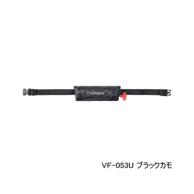 画像1: ≪'25年9月新商品！≫ シマノ ラフトエアジャケット(コンパクトタイプ・膨張式救命具) VF-053U ブラックカモ フリーサイズ [9月発売予定/ご予約受付中]
