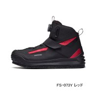 ≪'25年9月新商品！≫ シマノ DS+クイックゲームシューズ カットラバーピンフェルト FS-073Y レッド 24.0cm [9月発売予定/ご予約受付中]