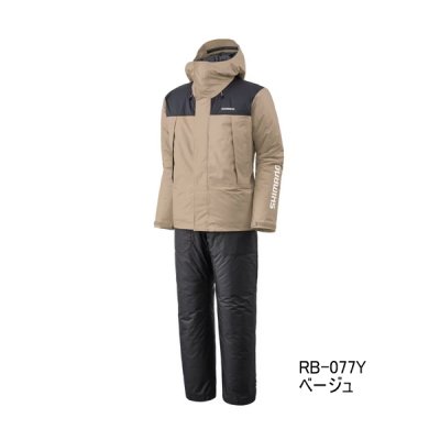 画像1: ≪'25年9月新商品！≫ シマノ ベーシックハイロフト レインスーツ 01 RB-077Y ベージュ XLサイズ [9月発売予定/ご予約受付中]