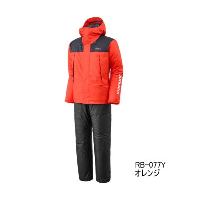 画像1: ≪'25年9月新商品！≫ シマノ ベーシックハイロフト レインスーツ 01 RB-077Y オレンジ Mサイズ [9月発売予定/ご予約受付中]