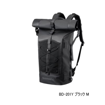 画像1: ≪'25年9月新商品！≫ シマノ アングラーズドライバックパック BD-201Y ブラック Mサイズ [9月発売予定/ご予約受付中]