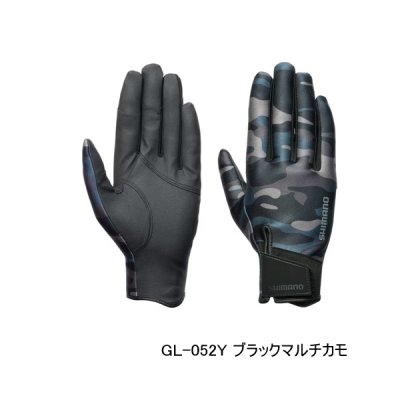 画像1: ≪'25年10月新商品！≫ シマノ 03 タイタニューム・アルファ グローブ 指出し GL-052Y ブラックマルチカモ Lサイズ [10月発売予定/ご予約受付中]