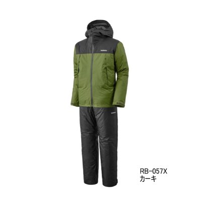 画像1: ≪'25年9月新商品！≫ シマノ ベーシックインサレーション レインスーツ 01 RB-057X カーキ Mサイズ [9月発売予定/ご予約受付中]