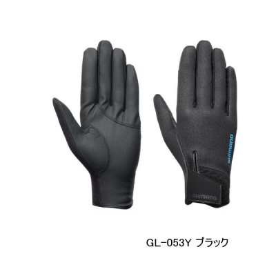 画像1: ≪'25年10月新商品！≫ シマノ 03 タイタニューム・アルファ グローブ フルカバー GL-053Y ブラック Lサイズ [10月発売予定/ご予約受付中]