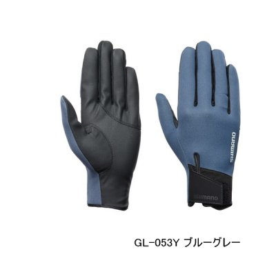 画像1: ≪'25年10月新商品！≫ シマノ 03 タイタニューム・アルファ グローブ フルカバー GL-053Y ブルーグレー XLサイズ [10月発売予定/ご予約受付中]
