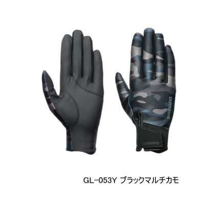 画像1: ≪'25年10月新商品！≫ シマノ 03 タイタニューム・アルファ グローブ フルカバー GL-053Y ブラックマルチカモ Mサイズ [10月発売予定/ご予約受付中]