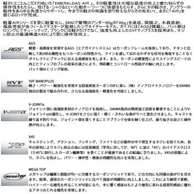 画像2: ≪'25年7月新商品！≫ ダイワ エメラルダス AIR 75UL-S・K 〔仕舞寸法 117cm〕 【保証書付き】