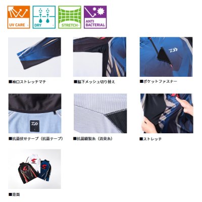 画像2: ≪'25年4月新商品！≫ ダイワ スペシャルロングスリーブシャツ DE-7025 マグマブラック XLサイズ