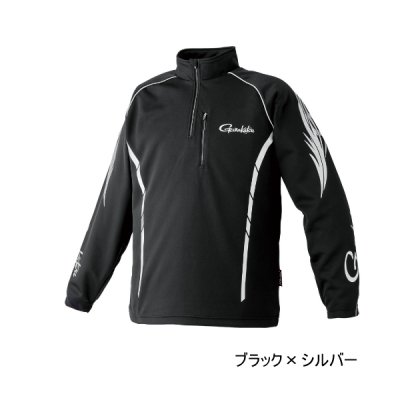 画像1: ≪'25年10月新商品！≫ がまかつ 2WAYウォームジップシャツ GM-3766 ブラック×シルバー 3Lサイズ [10月発売予定/ご予約受付中]