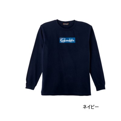 画像1: ≪'25年9月新商品！≫ がまかつ ロングスリーブTシャツ(ボックスロゴ) GM-3811 ネイビー Sサイズ [9月発売予定/ご予約受付中]