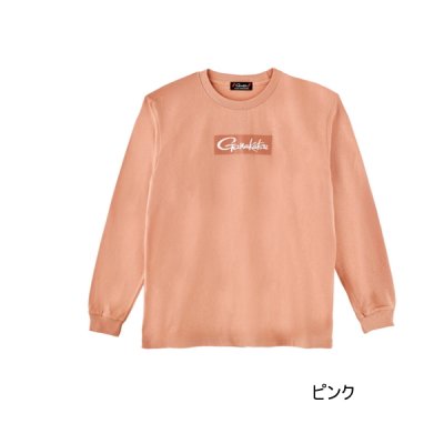 画像1: ≪'25年9月新商品！≫ がまかつ ロングスリーブTシャツ(ボックスロゴ) GM-3811 ピンク Sサイズ [9月発売予定/ご予約受付中]