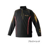 ≪'25年10月新商品！≫ がまかつ 2WAYウォームジップシャツ GM-3766 ブラック×レッド Mサイズ [10月発売予定/ご予約受付中]