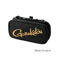 ≪'25年9月新商品！≫ がまかつ アディショナルポーチ 横型 仕切り有 GM-2610 ブラック×ゴールド Sサイズ [9月発売予定/ご予約受付中]