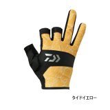 ≪'25年4月新商品！≫ ダイワ ゲームグローブ 3本カット DG-8025 タイドイエロー Mサイズ