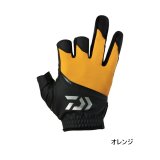 ≪'25年4月新商品！≫ ダイワ パッド付きUVカットグローブ 3本カット DG-2025 オレンジ Mサイズ