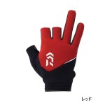 ≪'25年9月新商品！≫ ダイワ 防寒ライトグリップグローブ 3本カット DG-6225W レッド Mサイズ
