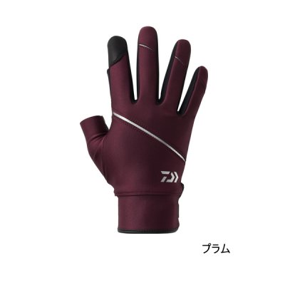 画像1: ≪'25年9月新商品！≫ ダイワ キャスティンググローブ 2本カット DG-3025W プラム Mサイズ