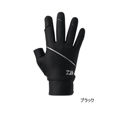 画像1: ≪'25年9月新商品！≫ ダイワ キャスティンググローブ 2本カット DG-3025W ブラック Mサイズ