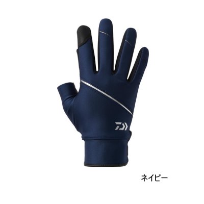 画像1: ≪'25年9月新商品！≫ ダイワ キャスティンググローブ 2本カット DG-3025W ネイビー Lサイズ