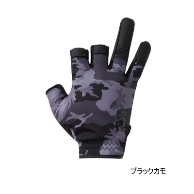 画像1: ≪'25年9月新商品！≫ ダイワ 防寒ゲームグローブ 3本カット DG-6525W ブラックカモ Lサイズ