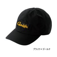 （25年11月新商品） がまかつ ベーシックレインキャップ（ボックスロゴ） GM-9127 ブラック×ゴールド LLサイズ （11月発売予定／ご予約受付中）
