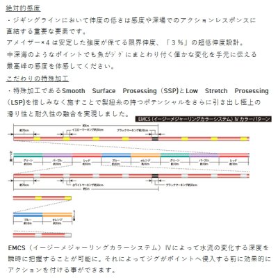 画像3: サンライン ソルティメイト アメイザー ×4 300m 0.6号 グリーン＆パープル＆レッド＆ブルー＆オレンジ （小型商品）