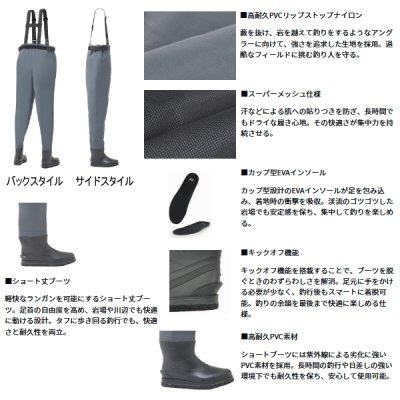 画像2: （25年12月新商品） ダイワ パワーウェーダー（フェルトソール） PW-3208 グレー 3LOサイズ