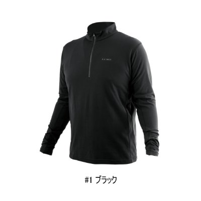 画像1: がまかつ ラグゼ ドライリスタ ハーフジップシャツ LE-4013 ♯1 ブラック Mサイズ