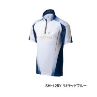 （26年3月新商品） シマノ リミテッド プロ ハーフジップシャツ ショートスリーブ SH-125Y リミテッドブルー 3XLサイズ （3月発売予定／ご予約受付中）