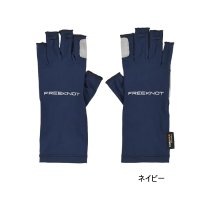 ハヤブサ ストレッチタフ手甲グローブ 5本カット Y4198 ネイビー（80） フリーサイズ