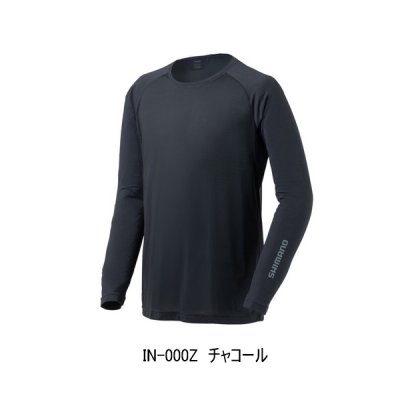 画像1: （26年3月新商品） シマノ ハイブリッドインナー シャツ IN-000Z チャコール XSサイズ （3月発売予定／ご予約受付中）