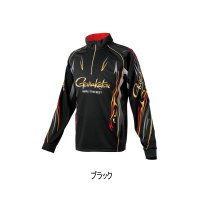 （26年4月新商品） がまかつ 2WAYプリントジップシャツ（長袖） GM-3814 ブラック 7Lサイズ （4月発売予定／ご予約受付中）
