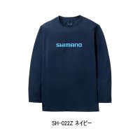 （26年3月新商品） シマノ ドライロゴTシャツ ロングスリーブ SH-022Z ネイビー 3XLサイズ （3月発売予定／ご予約受付中）