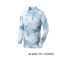 （26年3月新商品） シマノ サン プロテクション インナーシャツ ハイネック IN-008X グレーHUNカモ 2XLサイズ （3月発売予定／ご予約受付中）