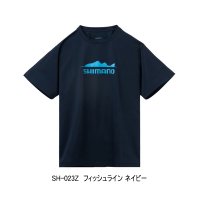 （26年3月新商品） シマノ ドライグラフィックTシャツ SH-023Z フィッシュライン　ネイビー 2XLサイズ （3月発売予定／ご予約受付中）
