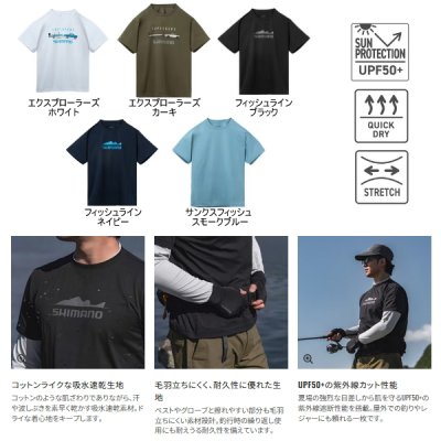 画像2: （26年3月新商品） シマノ ドライグラフィックTシャツ SH-023Z フィッシュライン　ネイビー Sサイズ （3月発売予定／ご予約受付中）