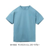 （26年3月新商品） シマノ ドライグラフィックTシャツ SH-023Z サンクスフィッシュ スモークブルー 2XLサイズ （3月発売予定／ご予約受付中）