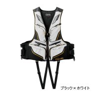 （26年3月新商品） がまかつ フローティングベスト GM-6007 ブラック×ホワイト 3Lサイズ （3月発売予定／ご予約受付中）