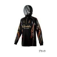 （26年4月新商品） がまかつ 2WAYプリントジップシャツフーディ GM-3816 ブラック 7Lサイズ （4月発売予定／ご予約受付中）