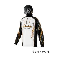 （26年4月新商品） がまかつ 2WAYプリントジップシャツフーディ GM-3816 ブラック×ホワイト 5Lサイズ （4月発売予定／ご予約受付中）