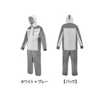 （26年4月新商品） がまかつ PVCレインスーツ GM-3818 ホワイト×グレー 3Lサイズ （4月発売予定／ご予約受付中）