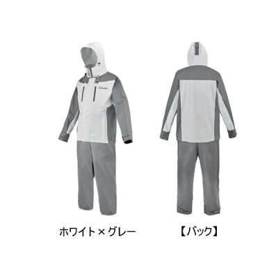 画像1: （26年4月新商品） がまかつ PVCレインスーツ GM-3818 ホワイト×グレー SSサイズ （4月発売予定／ご予約受付中）
