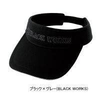 （26年2月新商品） がまかつ ベーシックサンバイザー GM-9128 ブラック×グレー（ブラックワークス） フリーサイズ