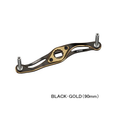 画像1: （26年5月新商品） ダイワ SLPW MC クランク ハンドル 90mm ブラック／ゴールド （5月発売予定／ご予約受付中） （返品不可） （小型商品）