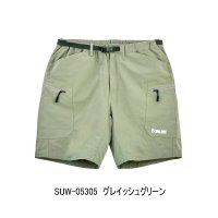 （26年4月新商品） サンライン フィッシングハーフパンツ SUW-05305 グレイッシュグリーン 3Lサイズ （4月発売予定／ご予約受付中）