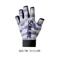 （26年4月新商品） サンライン クイックドライサングローブ SUG-706 フィッシュカモ 3Lサイズ （4月発売予定／ご予約受付中）